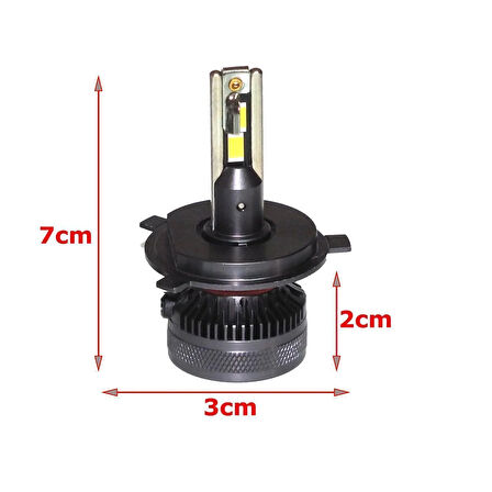 Volkswagen Transporter T4 1990-2003 Far Ampulü GT Nano Beyaz H4 Mini Led Xenon Şimşek Etkili 22000 Lümen