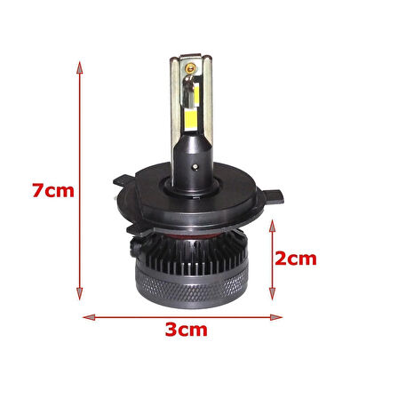 Volkswagen Golf III 1991-1997 Far Ampulü GT Nano Beyaz H4 Mini Led Xenon Şimşek Etkili 22000 Lümen