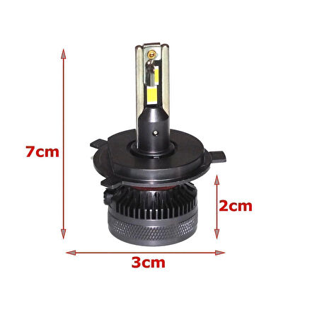 Renault Kangoo 2008-2021 Far Ampulü GT Nano Beyaz H4 Mini Led Xenon Şimşek Etkili 22000 Lümen