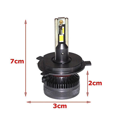 Mitsubishi Spacestar 2012-2019 Far Ampulü GT Nano Beyaz H4 Mini Led Xenon Şimşek Etkili 22000 Lümen