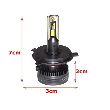 Fiat Panda 2003-2024  Far Ampulü GT Nano Beyaz H4 Mini Led Xenon Şimşek Etkili 22000 Lümen