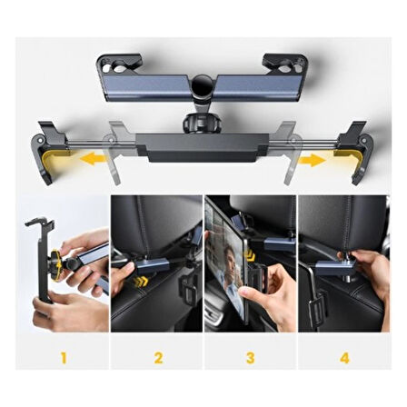 Yeni Nesil Ayarlı Koltuk Arkası Ayarlanabilir Tablet Telefon Tutucu