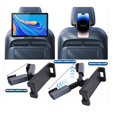 Yeni Nesil Ayarlı Koltuk Arkası Ayarlanabilir Tablet Telefon Tutucu
