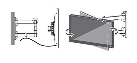 Sony 58'' İle Uyumlu Hareketli Oynar Led Tv Asma Askı Aparatı