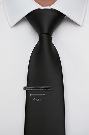Slim Noktalı Siyah Kravat İğnesi