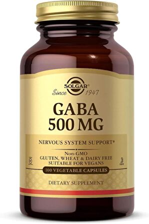 Solgar, GABA, 500 mg, 100 Vegetable Capsules