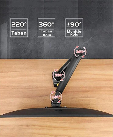 Tayfun 23.8''inç  Lcd Led Monitör Masa Üstü  Full Hareketli Askı Aparatı