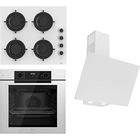 Ferre Steamart-Fryart-Sılentart Serisi Beyaz Set (CS206-FA + QEP63CB +D078-SA) - Emaye Izgara