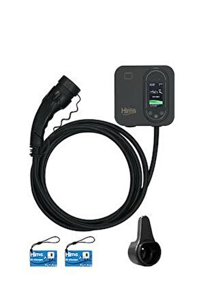 Hims HCDKS-22 22kW Tip 2 Soketli 5m Kablolu Siyah Smart Elektrikli Araç Şarj İstasyonu
