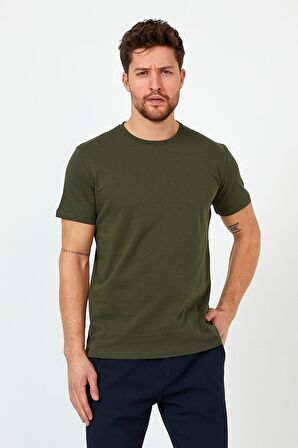 Erkek Slim Fit Dar Kesim Bisiklet Yaka 5'Li Basic Tişört Paketi Çok Renkli