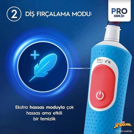 Vitality Pro Spiderman Özel Seri Çocuklar İçin Şarj Edilebilir Diş Fırçası