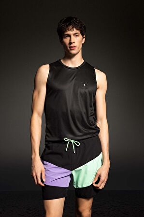 DeFactoFit Regular Fit Baskılı Esnek Dokulu Sporcu Kısa Boy Deniz Şortu B5998AX24HSBK81
