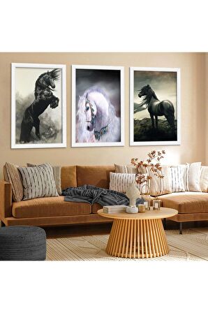 5 Parça Mdf Dağ Manzara Tablo Ve Mdf Saat Kombin