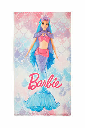 Özdilek Barbie Denizkızı Lisanslı Kadife Plaj Havlusu 70x130