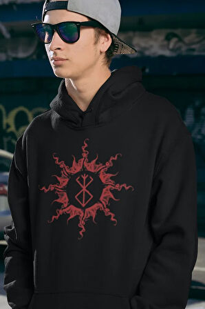 Anime Berserk Dizi Temalı Baskılı Unisex Oversize Hoodie
