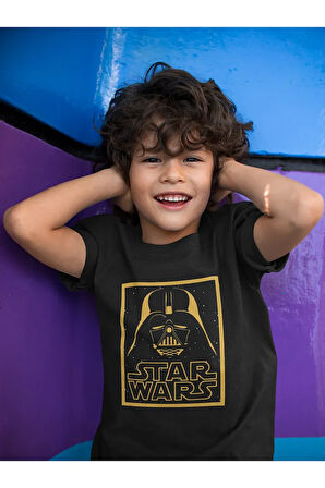 Star Wars Darth Vader Baskılı Unisex Film Çocuk Tişört (1-12 YAŞ)