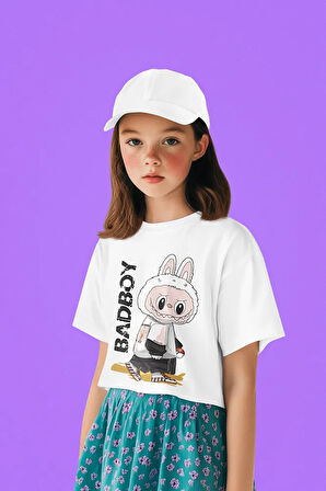 Labubu Baskılı Unisex Çizgi Film Çocuk Tişört (1-12 Yaş)