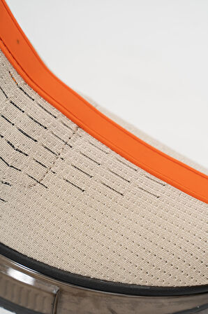 Kalın Şeffaf Tabanlı Triko Spor Ayakkabı SİYAH-TURUNCU