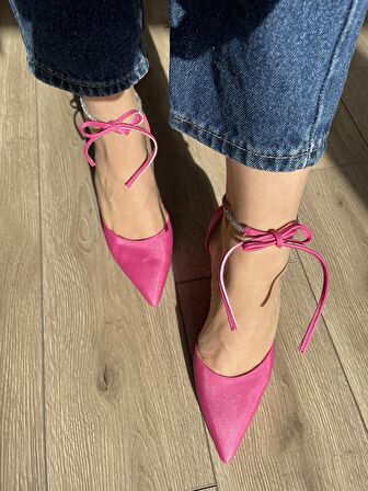 Bilekten Bağlamalı Taş Detaylı Topuklu Ayakkabı BEJ Orta Topuklu(5-9 cm)