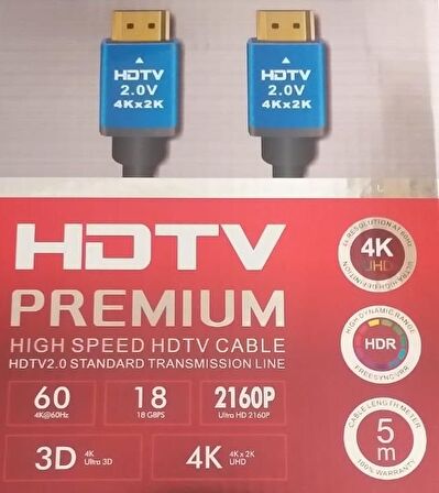 5Metre Altın Uçlu 4K 3D HDMI Kablo