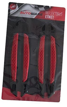 Autoware Reflektörlü Yapışkan Etiket Sticker 4lü Set