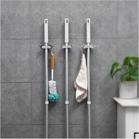 Zhltools Bastonlu Paspas Süpürge Fırça ve Mop Askısı Sap Tutucu 3Lü Paket