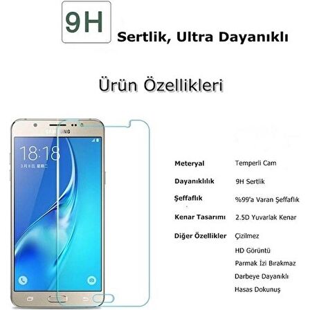 Sepetegelsin Samsung Galaxy A7 2016 Uyumlu Şeffaf 9h Tamperli Cam Ekran Koruyucu