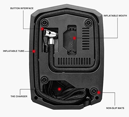 Zhltools Suitu 12V Dijital Ekranlı 150 Psi Lastik Hava şişirme Pompası ST-5002