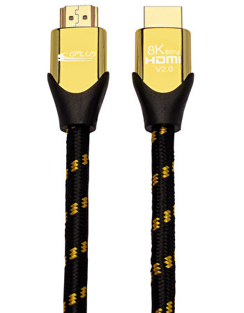 Gplus 8K60 6 Metre 60Hz 48 Gbps HDCP 2.3 DHDR VRR QMS 8K Ultra HDMI 2.1 eARC 26 AWG Örgülü Premium Kablo 6MT