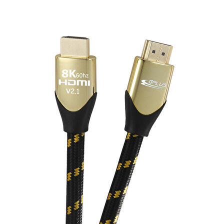 Gplus 8K60 6 Metre 60Hz 48 Gbps HDCP 2.3 DHDR VRR QMS 8K Ultra HDMI 2.1 eARC 26 AWG Örgülü Premium Kablo 6MT
