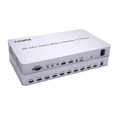 Gplus 4KVW349P 3x3 Video Wall Controller Ekran Genişletici + USB