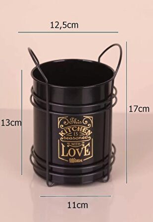 Zhlhome Siyah Standtlı Kaşıklık Organizer Kitchen Love