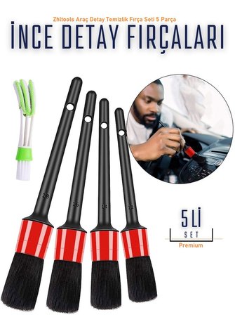 Zhltools Araç Detay Temizlik Fırça Seti 5 Parça ZT164