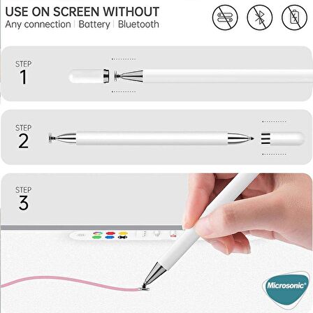 Microsonic Pencil Ultra Hassas Dokunmatik Çizim Kalemi Beyaz