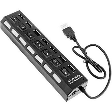 Zhltools Hispeed Usb 2.0 7 İn 1 Hub Siyah