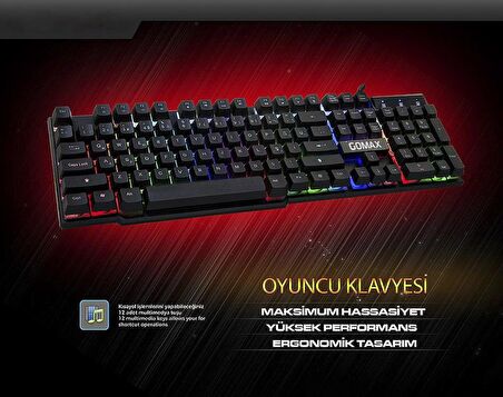 Gomax K2 Rgb Led Işıklı Oyuncu Klavyesi