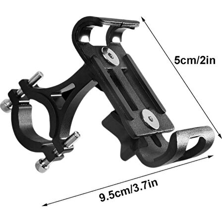 Zhltools Alüminyum Bisiklet Motosiklet Cep Telefonu Tutucu Dayanıklı Paslanmaz 360 Derece Siyah