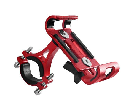 Zhltools Alüminyum Bisiklet Motosiklet Cep Telefonu Tutucu Dayanıklı Paslanmaz 360 Derece Kırmızı