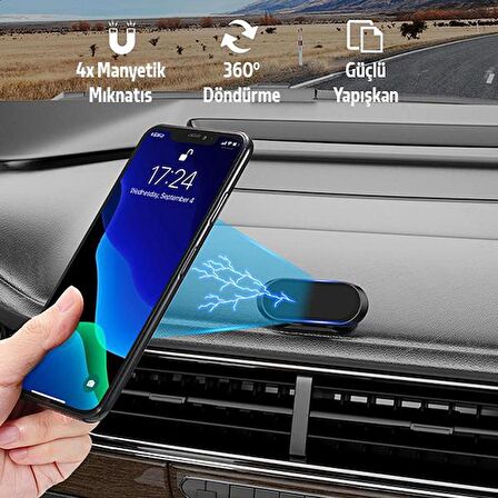 Zhltools Araç İçi 360 Derece Dönebilen Mıknatıslı Torpido Üstü Telefon Tutucu Siyah