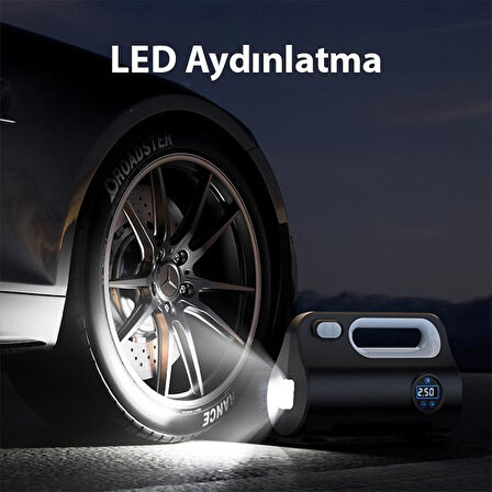 Zhltools ST-5523 LED Işıklı Taşınabilir Hava Pompası Kompresör Araç Lastik Şişirme Makinesi