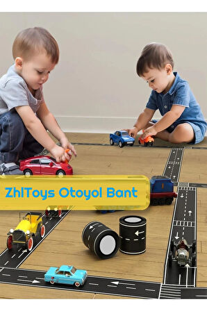 Zhltoys Otoyol Bant Eğitici Ve Eğlenceli Yol Yapım Road Tape Şerit Oyun Bandı Eğitici Oyuncak 7cm x 10Metre