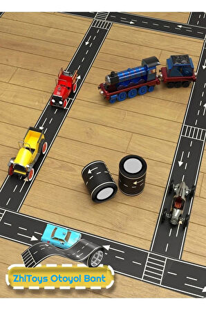 Zhltoys Otoyol Bant Eğitici Ve Eğlenceli Yol Yapım Road Tape Şerit Oyun Bandı Eğitici Oyuncak 7cm x 10Metre