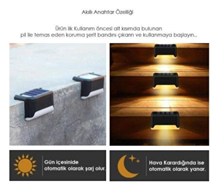 Zhltools Solar Güneş Enerjili Merdiven Lambası 4 Adet