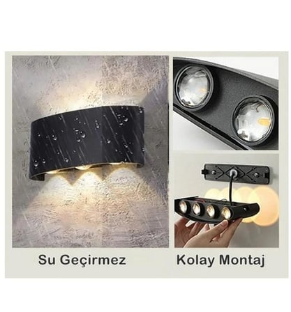 Zhltools Dış Mekan Kendinden Ledli Aplik Aydınlatma 10W