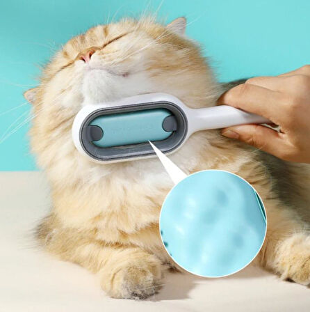 Süslüpati Kedi Köpek Tüy Alma Toplama Tarağı Sıcak Su Torbalı Mavi