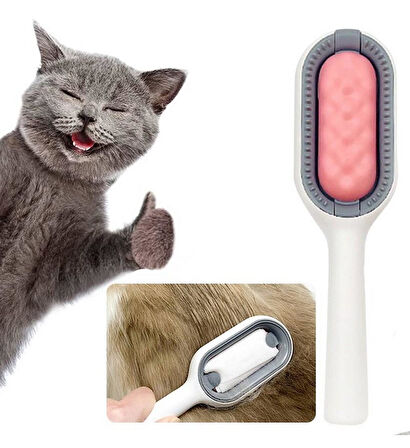 Süslüpati Kedi Köpek Tüy Alma Toplama Tarağı Sıcak Su Torbalı Pembe