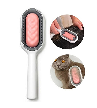 Süslüpati Kedi Köpek Tüy Alma Toplama Tarağı Sıcak Su Torbalı Pembe