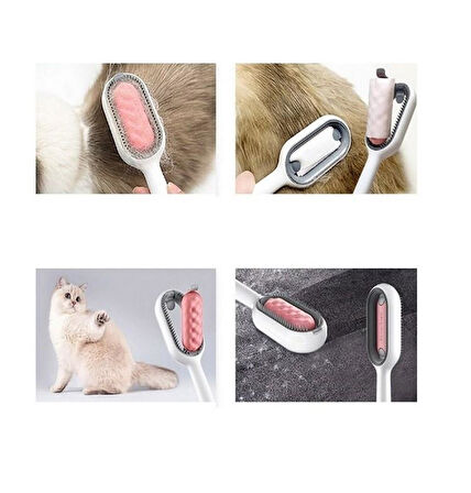 Süslüpati Kedi Köpek Tüy Alma Toplama Tarağı Sıcak Su Torbalı Pembe