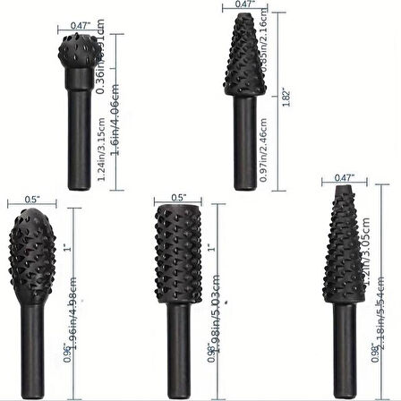Zhltools Ahşap Oyma Törpü Seti 5 parça