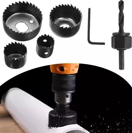 Zhltools 6 Parça Demir Ahşap Alçıpan Delme Buat Açma Seti